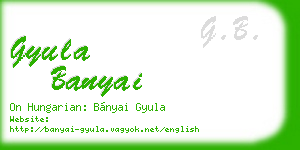 gyula banyai business card